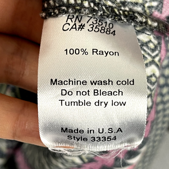 Uncle Frank Tunic Top Womens XS Geometric Button Front Tie Neck Aztec Boho Artsy - Picture 10 of 16